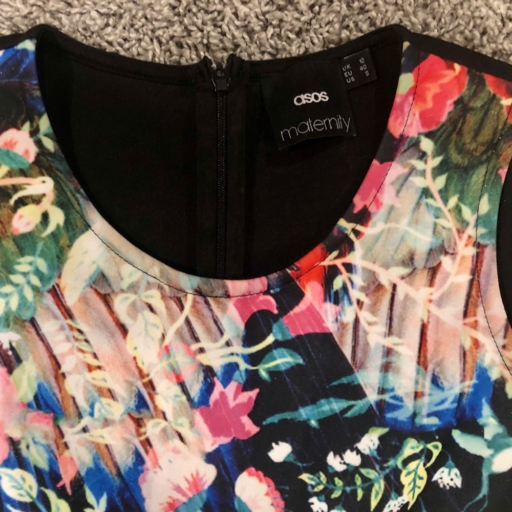 5/$25 ASOS maternity floral A-line dress, size 8 - Picture 3 of 6